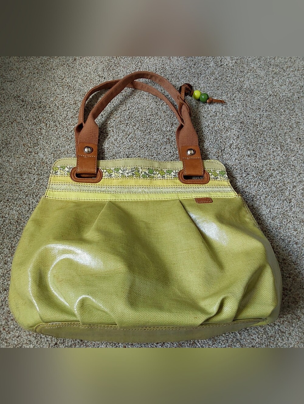 FOSSIL KEYPER LIME GREEN TOTE BAG